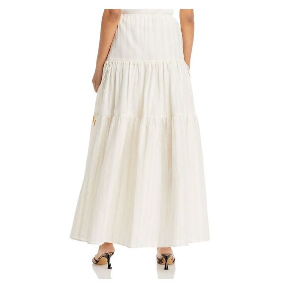 SIGNIFICANT OTHER Womens Ivory Tie Maxi Skirt 8 - Picture 2 of 2